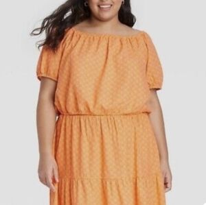 Ava & Viv women's orange off the shoulder crop top size X